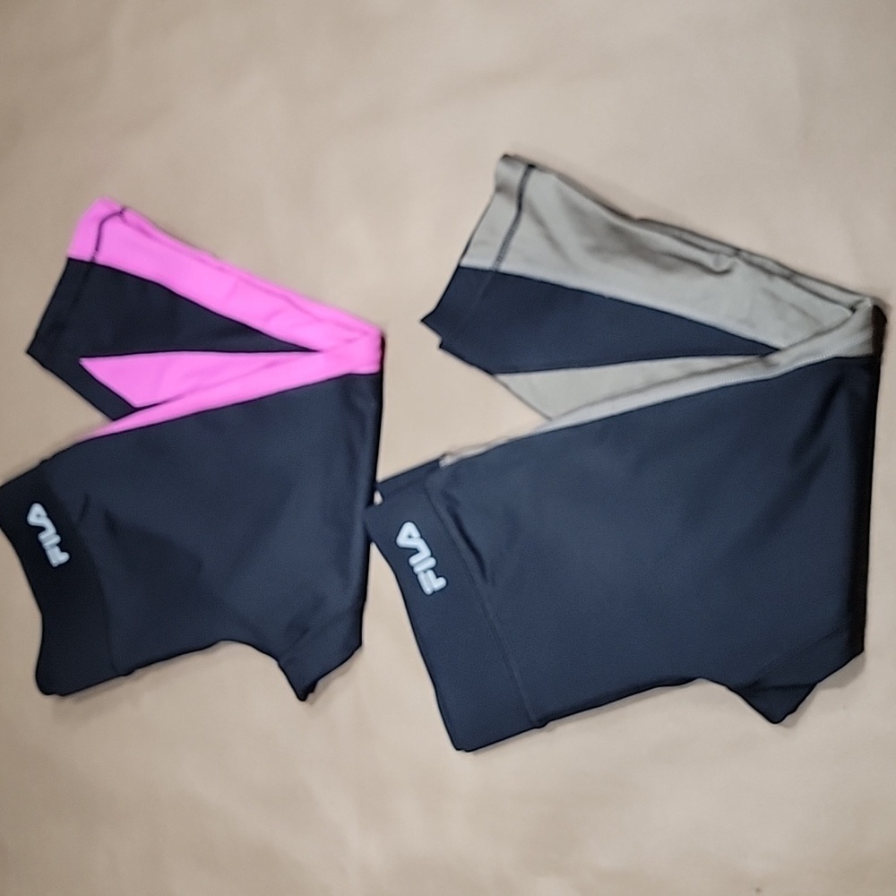 Fila Size XS 2-Pair Knee Length Leggings, Gently Used Condition
